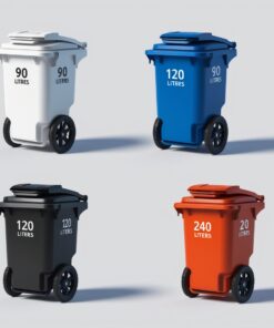 140 litre grey wheelie bin