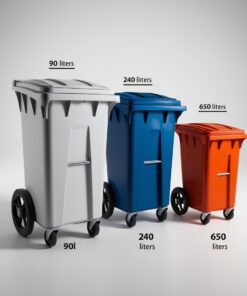 140 litre black wheelie bin