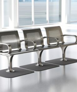 Airport Bench  Indoor and Outdoor Waiting Room Seat  Stainless Steel  Three Seater  3