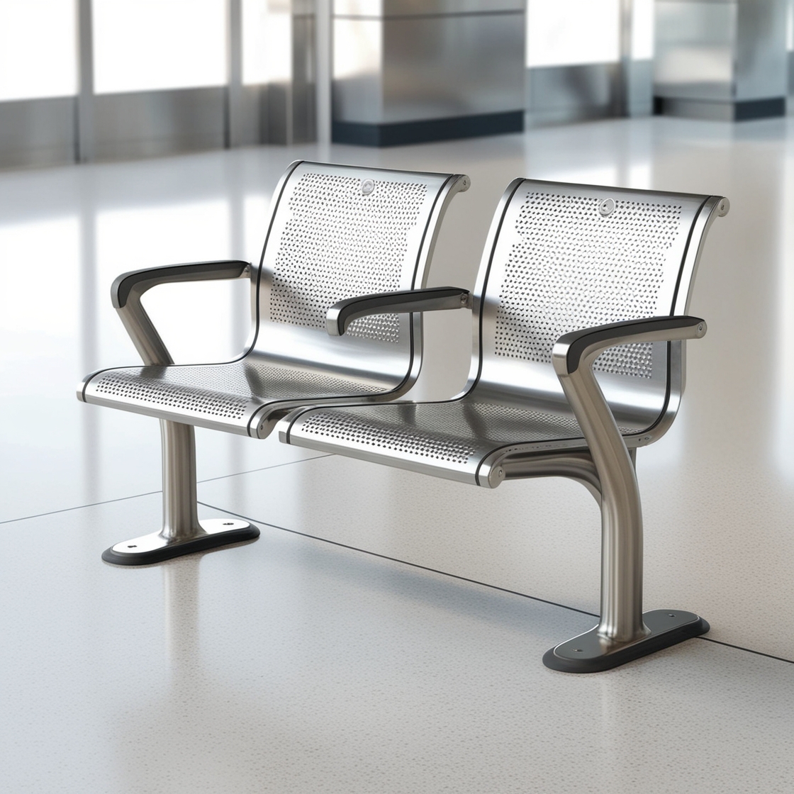 One Seater Polyurethane Airport Seating Bench