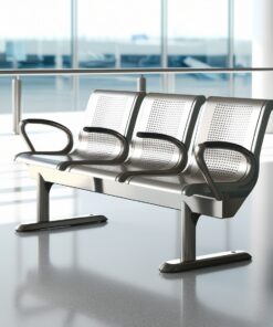 Airport Bench New Chrome Deluxe ThreeSeater