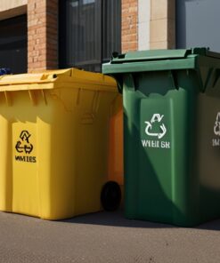 660L white wheelie bin