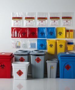 collection of sharps containers