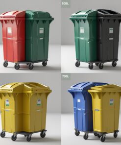 Orange 240 liter wheelie bin