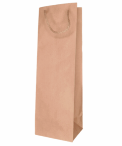 Brown Kraft 120GSM Bottle paper bag with cord handle