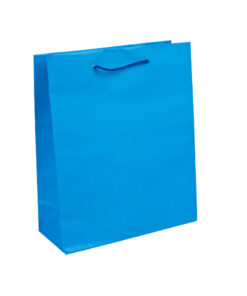 Blue A4 paper carrier bag with cord handles