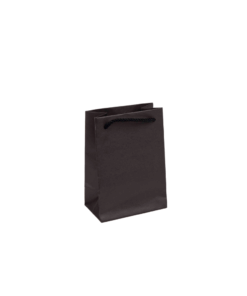 Black A6 paper carrier bag with cord handles